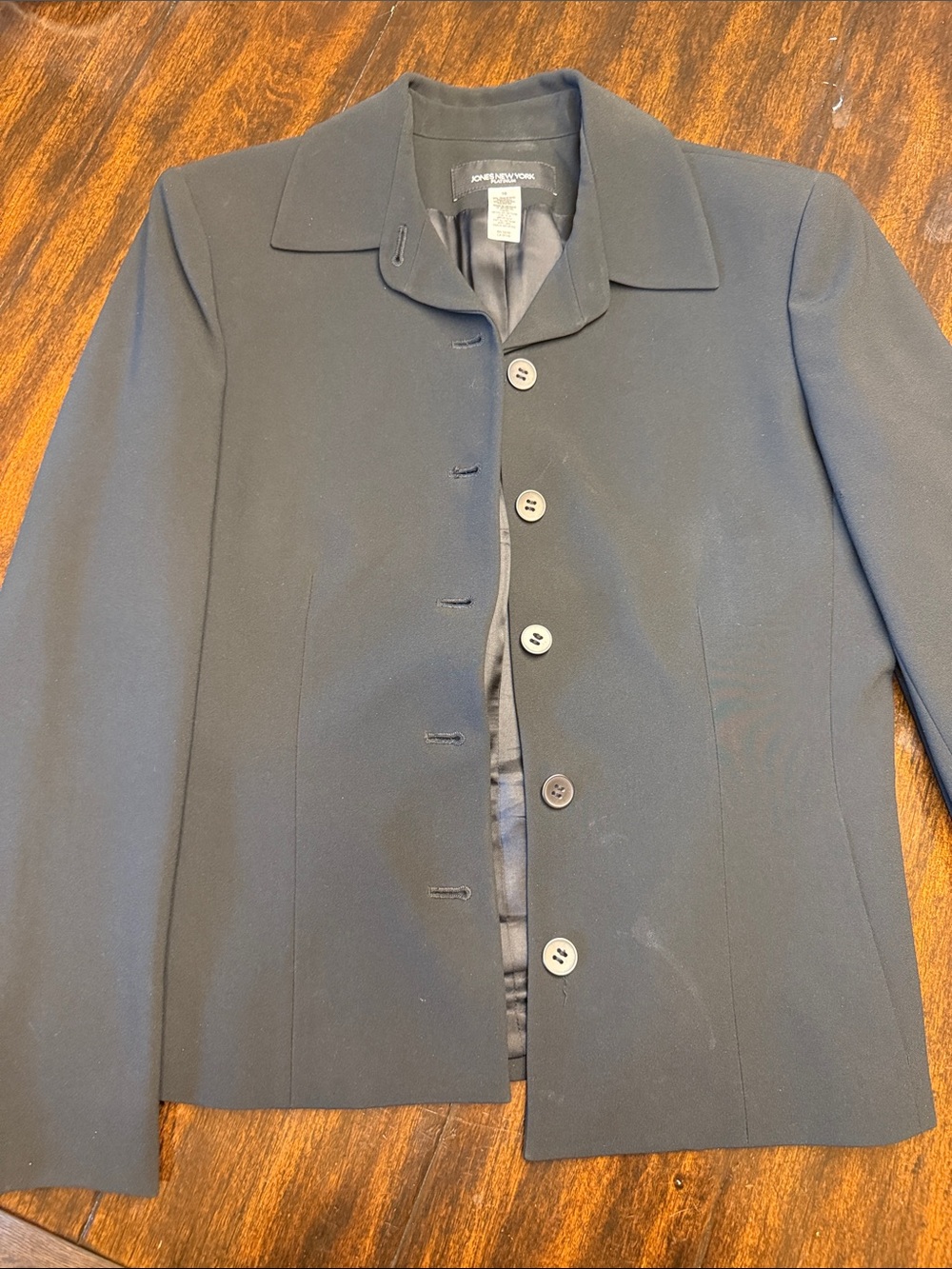 Jones New York Black Women's Tailored Button Jacket